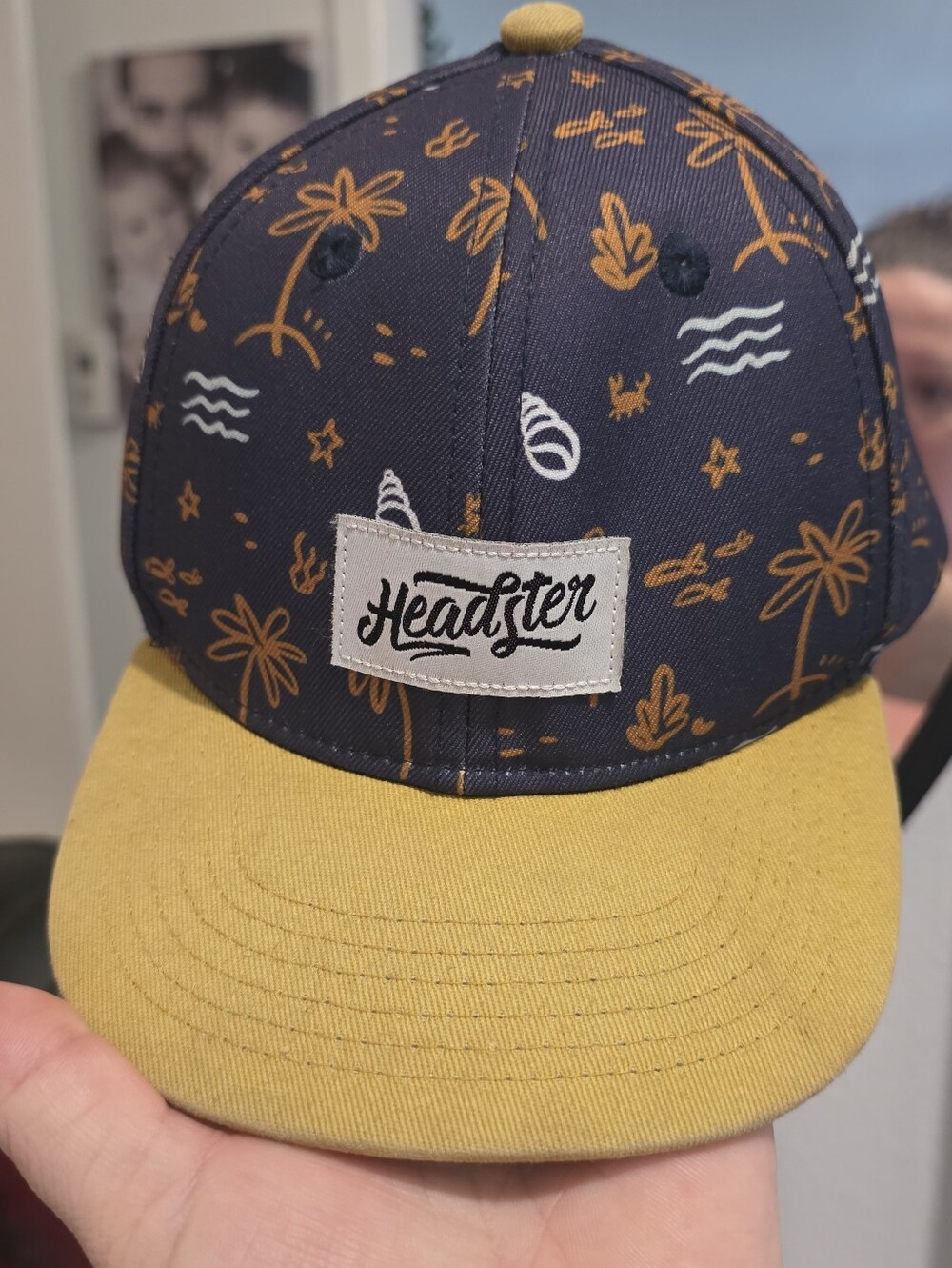 Kids Navy and Mustard Snapback Hat 48"
